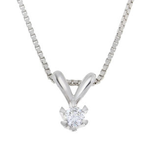 Anheng, einsteins diamant 0.20 ct med rh. sølvkjede