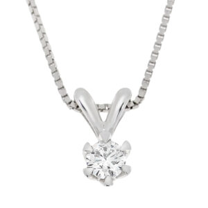 Anheng, einsteins diamant 0.30 ct med rh. sølvkjede.