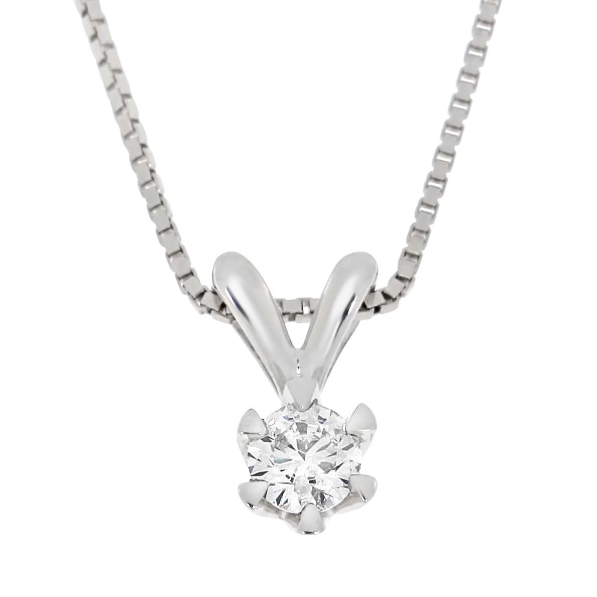 Anheng, einsteins diamant 0.30 ct med rh. sølvkjede.