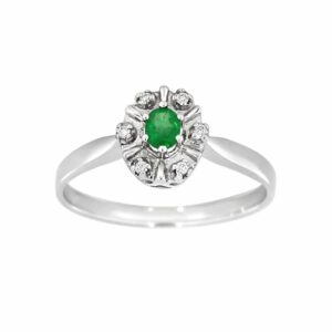 Ring, rosett smaragd